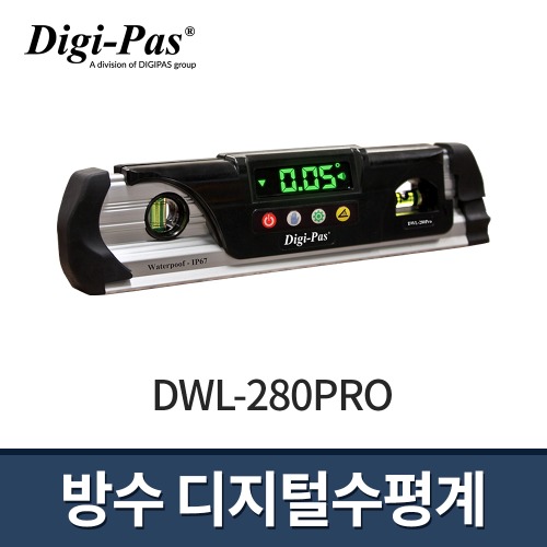 [디지파스] 디지털수평계 DWL-280PRO / 방수 수평기 경사계