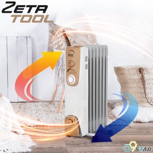 제타 라디에이터 7핀 ZET-120-7T 과열방지 자동 온도조절 타이머기능 이동식바퀴
